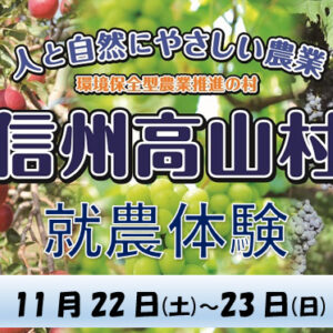 信州たかやま就農体験（りんご収穫）